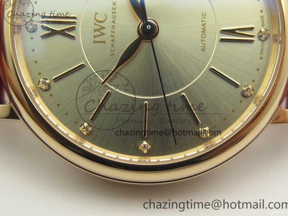 MIROTIME 0319 Portofino IW458101 RG MK 1:1 Best Edition Silver Dial On Red Leather Strap MIYOTA FashionForward 7162